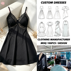 Chemise de nuit en dentelle noire à col en V, idéale pour la détente à la maison - Product Image 1