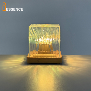 Lámpara de Mesa LED Moderna <span class=keywords><strong>con</strong></span> Cubo Acrílico, Control Táctil Inalámbrico, 16 Colores Cambiantes, <span class=keywords><strong>con</strong></span> Batería para Dormitorio y Restaurante - Product Image 1