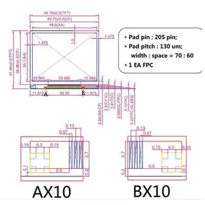 2.3インチPV023YLU-N80x360 TFT LCD IPS COG ST7701S垂直バーパネルディスプレイハンドヘルド端末用透過モジュール
