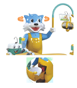 Sillón Dental <span class=keywords><strong>Pediátrico</strong></span> con Diseño de Dinosaurio, de Plástico y Metal, Encantadora Unidad Dental Pediátrica, Equipo Dental Eléctrico, 2 Taburetes para Dentistas - Product Image 3