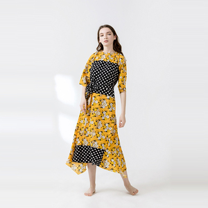 Modische Sommer Ladies'Flower 100% Polyester Kleider frauen Maxi Ärmellose Kleider - Product Image 2