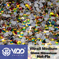 VDD 039 Vitrail Moyen Haute Qualité Hot-Fix Verre Strass Cristal Flatback Strass Pierres DIY Vêtement Décoration Robe de Mariage