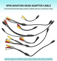 Câble d'aviation AC/DC 4PIN femelle de haute qualité de 20CM pour la surveillance de véhicule avec gaine en PVC bouclier unique 4.5MM OD