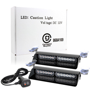 2 cái 12 đèn LED dụng cụ kính chắn gió an toàn nhấp nháy đèn xe tải khẩn cấp nhấp nháy cảnh báo laight với cốc hút - Product Image 1