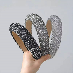 <span class=keywords><strong>Serre</strong></span>-tête large élastique en strass et perles de haute qualité pour <span class=keywords><strong>femme</strong></span>, accessoire de cheveux de luxe pour fête et <span class=keywords><strong>mariage</strong></span>, vente en gros - Product Image 4