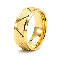 Bague pour homme confortable de 8 mm, bande triangulaire en tungstène noir et or 18 carats, ensemble de bagues de mariage