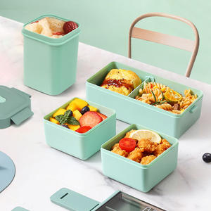 Two Layer Eco Friendly PP School Food Packaging Portable Lunch Box 1400ml With Spoon and Fork - Product Image 3