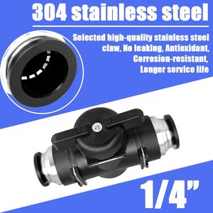 Pneumatische Klep 1/<span class=keywords><strong>4</strong></span> Inch Push Om Fittingen Te Verbinden Kogelklep Luchtstroomregelklep Lucht Snel Aansluiten Luchtleidingfittingen - Product Image 2