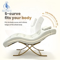 Table de massage esthétique incurvée pour soins du visage, spa, salon de beauté et extensions de cils