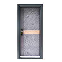 Design rustique gris verre trempé aluminium encadré français avant en acier porte battante Crittal porte en verre pour l'intérieur