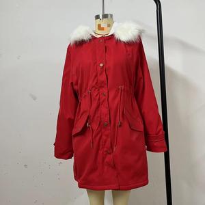 S-5XL <span class=keywords><strong>donna</strong></span> autunno e inverno lungo <span class=keywords><strong>Trench</strong></span> di media lunghezza <span class=keywords><strong>con</strong></span> <span class=keywords><strong>cappuccio</strong></span> caldo e collo di pelliccia giacca tinta unita - Product Image 5