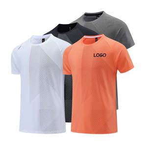 เสื้อยืดผ้าโพลีเอสเตอร์สำหรับผู้ชายเสื้อเชิ้ตลำลองแขนสั้นสำหรับใส่วิ่งออกกำลังกายในฤดูร้อน - Product Image 5