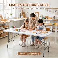 Table d'événement à structure métallique robuste, utilisable en intérieur et en extérieur, multi-usages, pliable en deux