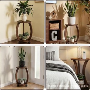 Wooden coffee table, storage rack, balcony plant display rack with casters, bedside table, sofa side <b>cabinet</b>, <b>small</b> side table - Product Image 4