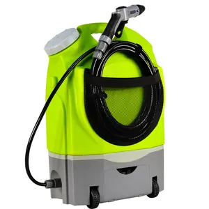 Portable high pressure car washer with wheels design spraying gun with water tank for easy carrying