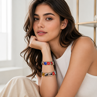 Nuevo Diseño Pulsera de Cadena con Dijes de Mano para Parejas, Estilo Hip-hop, Álbum de Cantante, Oso Kawaii, Bañado en Platino, Joyería de Moda para Hombre y Mujer
