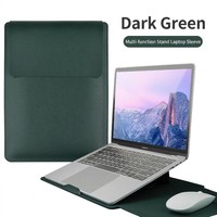 Housse pour ordinateur portable en cuir PU avec logo personnalisé, vente en gros, avec pochette pour chargeur, fine, étanche, pour ordinateurs portables de 13, 14, 15 et 16 pouces