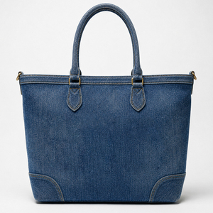 Sac à bandoulière en toile denim avec broderie personnalisée du logo Gorfia Manufacturer, nouvelle collection. - Product Image 4