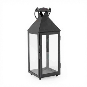 Farol de Metal Hecho a Mano de Diseño Moderno, Duradero y Resistente, Color Negro, para Decoración Navideña de Lujo para el Hogar - Product Image 1