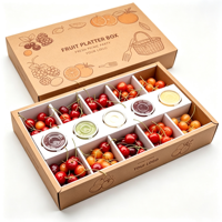 Boîte en papier kraft multi-compartiments, carton d'emballage pour fruits, étui personnalisé imprimé pour plateau de fruits frais