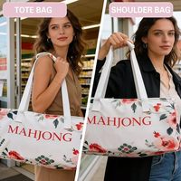 Sac de rangement Mahjong en toile durable, grande capacité, 3 pièces, avec logo personnalisable, pour tuiles et supports