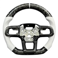 Volant en fibre de carbone forgée avec LED, forme D, pour Ford Mustang 2024-2025 S650 GT Dark Horse, remplacement OEM, amélioration
