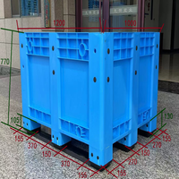 Euro Solid 1200x1000x760mm Grande caisse en plastique de qualité alimentaire Boîtes à palettes d'occasion industrielles Conteneur d'emballage à vendre