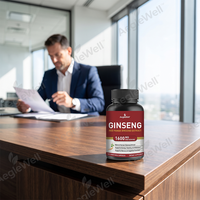 AegleWell Capsules d'extrait de ginseng rouge Panax 1600 mg par portion, favorisent l'énergie et la résistance, 120 capsules végétales, complément alimentaire