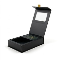 Mini coffret cadeau de parfum, forme de livre magnétique, insert en carton rigide givré, ruban, logo personnalisé, emballages de luxe