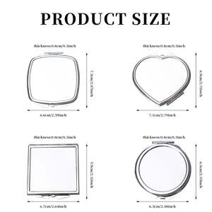 Espejo Cosmético de Viaje Plegable de Doble Cara con Logotipo Pequeño, Función de Aumento, Acabado Plateado, Bonito Regalo Personalizable, Espejo de PU - Product Image 3