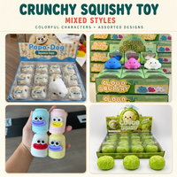 Jouet Squishy Croustillant en Blocs de Construction Mixtes Faits Main ASMR Anti-Stress Sonore (Gâteau aux Fruits, Frites) – Cadeau