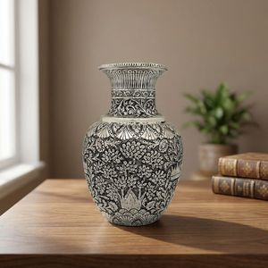 Jarrón de Flores con Tallado Fino de Árbol - Product Image 4