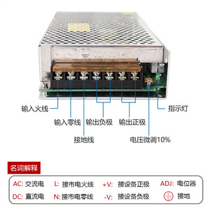 แหล่งจ่ายไฟ S-350 24V DC 14.5A 350W สำหรับอุตสาหกรรม ใช้กับอุปกรณ์ - Product Image 2