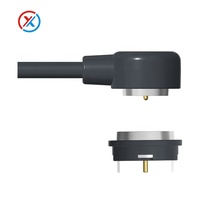 Cable de Carga Magnético 2A con Conector Circular Impermeable de 10 mm, Cable con Conector Magnético Circular Pogo Pin