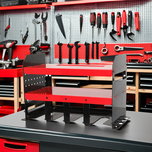 Support de perceuse multifonctionnel en acier au carbone à trois niveaux, robuste, à montage mural, pour rangement d'outils, <span class=keywords><strong>armoire</strong></span> suspendue, garage - Product Image 3