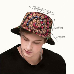 Custom Summer Beach Travel Bucket <b>Hat</b> <b>for</b> Men Women Hand Drawn Cartoon Design Personalized Photo <b>Hat</b> <b>for</b> Outdoor Adventures - Product Image 4