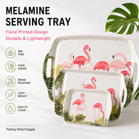 Plateau de service rectangulaire en mélamine imprimé avec logo personnalisé, assiette en plastique durable, plateaux à nourriture pour restaurant et hôtel