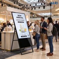 HRAY 32 Inch a Frame Floor Digital Sign Ips Panel untuk Pusat Perbelanjaan, Zona Peluncuran Produk Baru, Layar Iklan, Mendukung OEM ODM