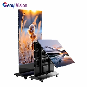 3-mặt Poster LED hiển thị p2.5 kích thước tùy chỉnh di chuyển màn hình LED với bánh xe tầng thường vụ LED Poster - Product Image 4