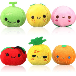 B901 Mini Peluche a Forma di Frutta, Morbidi e Colorati, Adorabili Pesche, Arance, Ananas, Meloni, Portachiavi a Forma di Zaino, Piccoli Animali di Peluche a Forma di Cibo - Product Image 1