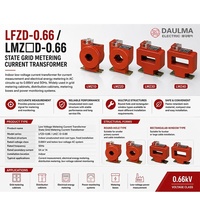 Transformateur de courant LFZ1D-0.66 CT 0.66kV 5A 0.5S/0.2S 10-100A pour compteur intérieur en résine coulée