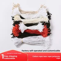 Étiquette universelle suspendue en coton, jetable, de haute qualité, transparente, à tête unique, pour vêtements et chaussures, avec cordon en cire de grain et attache en forme de balle