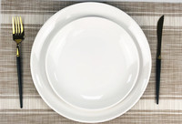 Assiettes de buffet élégantes en mélamine blanche, plats de service pour tables de buffet, repas à domicile, brunch et événements de buffet