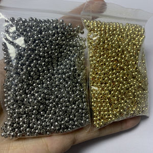 DIY 주얼리용 유광 4mm 14k 18k 골드 변색 방지 황동 스페이서 비즈, 4가지 색상 메탈 구슬 - Product Image 6