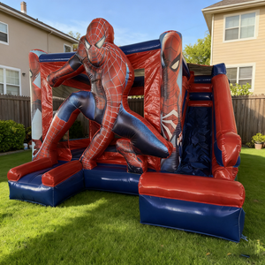 Château gonflable commercial <span class=keywords><strong>Spiderman</strong></span> - Château gonflable super-héros durable avec toboggan pour les enfants, fête/événement en plein air - Product Image 3