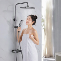 Ensemble de douche de haute qualité Golden Gun Grey Black Piano Key Salle de bain Douche Robinet Set Piano Key Shower