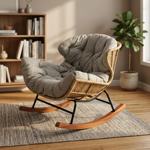 Silla Relajante Benely con Cojín de Lona, Tumbona de Ratán para Muebles de Exterior, Uso en Villas y Hoteles - Product Image 2