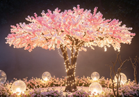 Nouvel Arbre Artificiel Grand Fleuriste en Fleurs de Cerisier, Résistant aux UV en PE, Écologique pour Décoration Intérieure, Extérieure, Maison, Bureau, Mariage