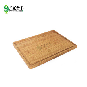 Tabla de cortar de bambú con presión lateral, tabla para cortar queso y pan con fregadero, tabla de cortar de doble cara, venta directa de fábrica - Product Image 3