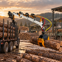 Gru Forestale TC680 per Lavori Pesanti con Braccio Lungo 22 Piedi e Pinza Idraulica per la Movimentazione del Legname